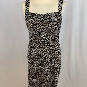 Ann Taylor Leopard Animal Print Ruched Dress